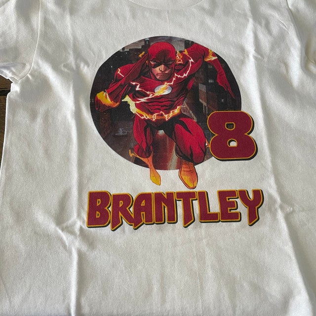 T-shirt Personnalisé Brodé Super-héros - Anniversaire Garçon 3 4 5 6 Ans - Avec Prénom - Neuf