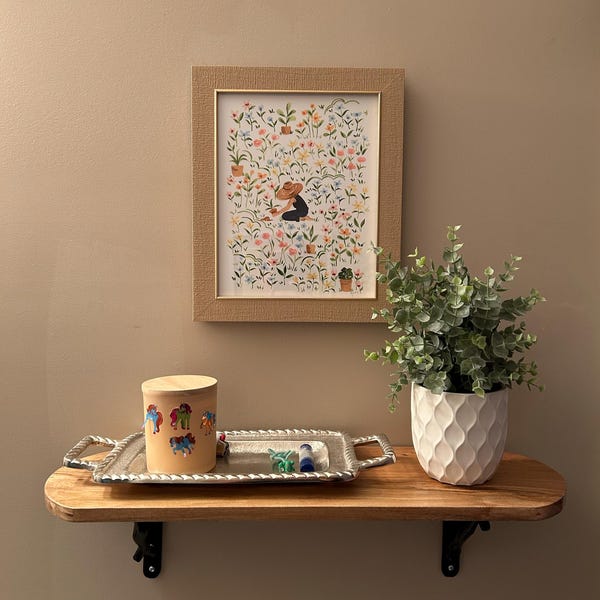 Woman Gardening Watercolor Print - Bright Floral Wall Art - Etsy