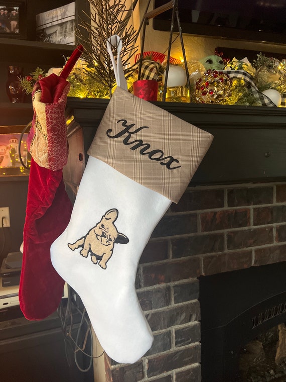 Customer photo of a pet with the French Bulldog Christmas Stocking