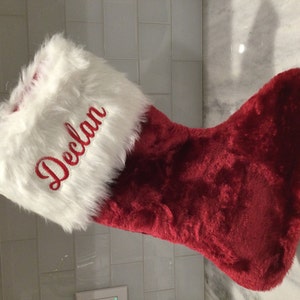 Red Velvet Plush Personalized Stocking Velvet Custom Stocking Family ...