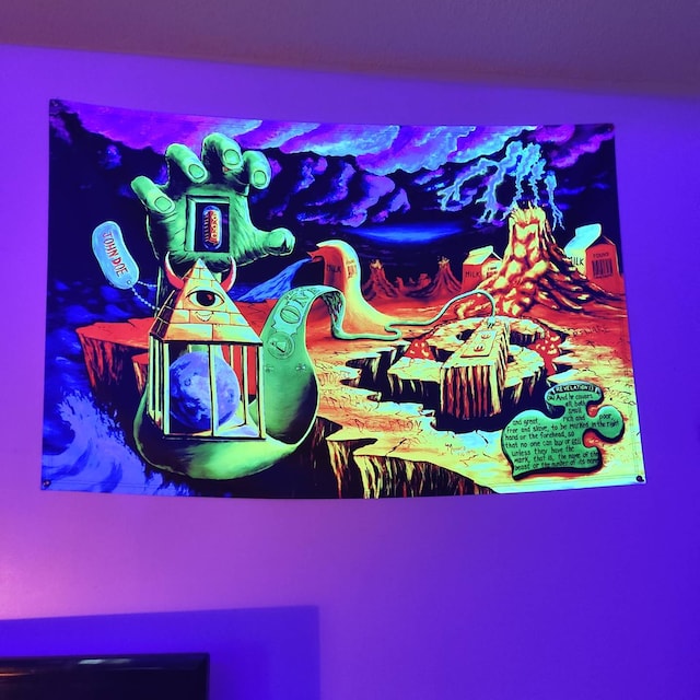 Vintage 1990's Blacklight Poster for UV Stoner Cool Trippy