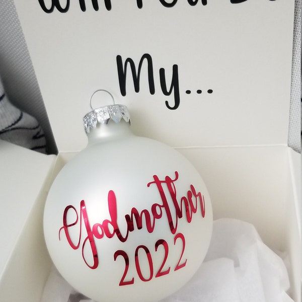 Personalized christmas ornaments godmother