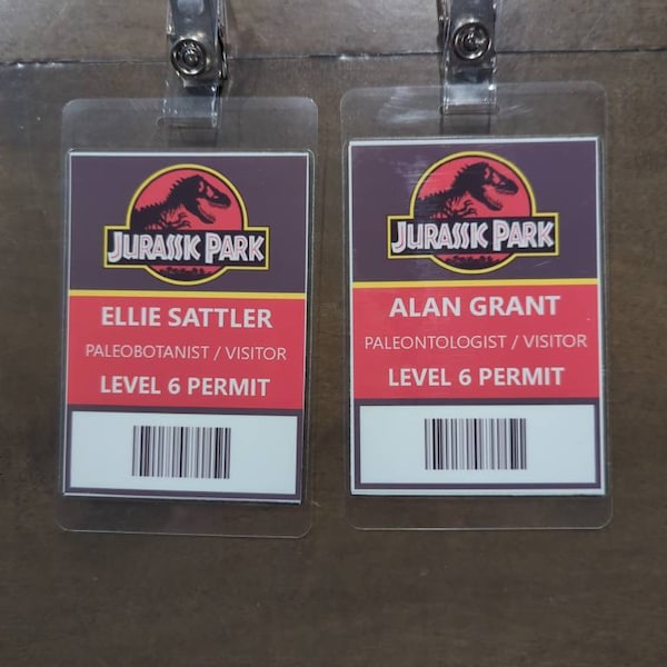 Ellie Sattler Jurassic Park Cosplay ID Badge Jurassic World Digital ...