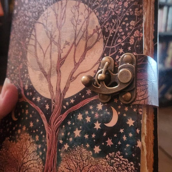 Tree of Life Leather Journal Handmade 400 Pages Grimoire Book of ...