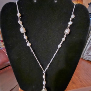 1pc white baroque pearl , for making freshwater pearl pendant,  0.8mm center hole