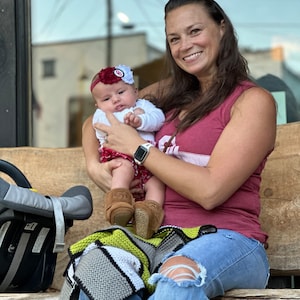 Steelers Baby Girl Crocheted Headband With Boutique Bow - Sports Team Accessory