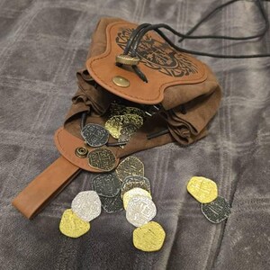 36 Monete Pirata In Metallo, Oro Argento Bronzo, Per Giochi Da Tavolo, Dungeons & Dragons, Caccia Al Tesoro, Costumi, Con Sacchetto