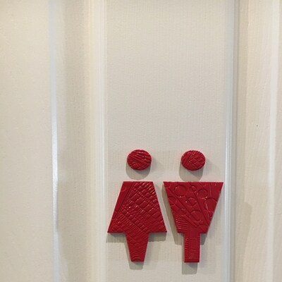 Gold Restroom Sign, Male Female Bathroom Signs for Gold Home Decor ...