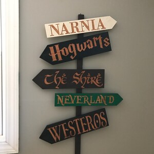 Fantasy Story Signs Hogwarts Neverland Narnia Alice | Etsy