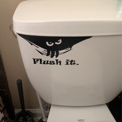 Creepy Halloween Toilet Sticker, Scary Eyes Decal, Please Flush ...