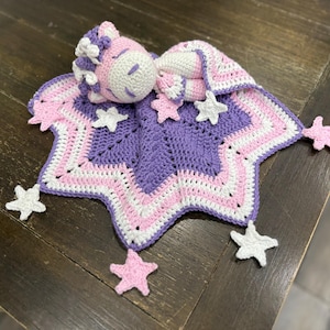 CROCHET PATTERN Celeste the Unicorn crochet amigurumi lovey security comfort blanket / Handmade baby shower newborn gift