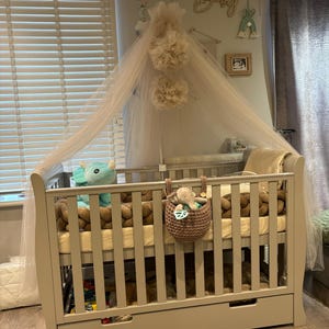 Beige bed canopy, Hanging Ceiling canopy, baldachin play room, Princess girls canopy curtains, Princess crib Tent Baby room decor boy girl