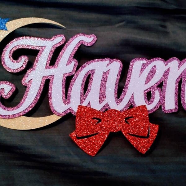 PERSONALIZED Sailor Moon Inspired Name Glitter Die Cut/party ...