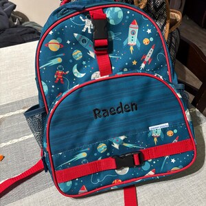 Space Embroidered Backpack, Personalized Back to School
