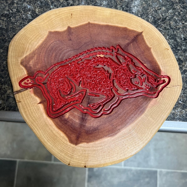 Wood Razorback Sign Arkansas Razorback Hog Sign Wooo Pig Sooie Wood Routed Sign Wood Sign ...