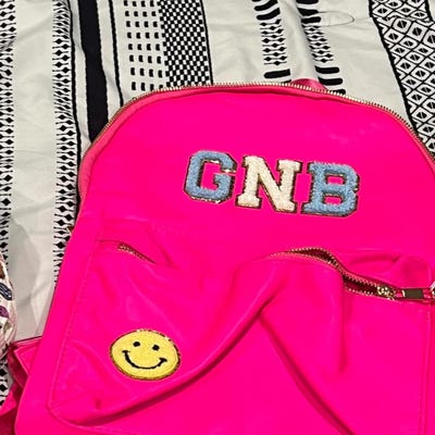 Print Nylon Laptop Lettering Backpack