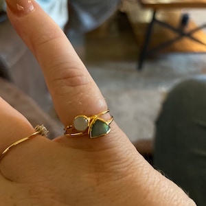 Customer photo from Mia, Personalized Dainty Raw Gemstone Birthstone Necklace