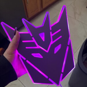 Decepticons Sign , Neon Like , LED , Wall Decor, Night Light Decepticons Sign , Neon Like , LED , Wall Decor, Night Light