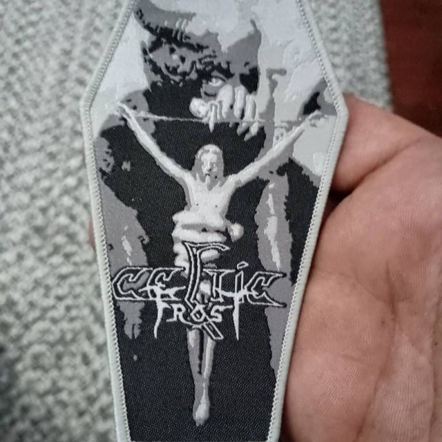 Celtic Frost to Mega Coffin Shaped Woven Patch Heavy Metal Death