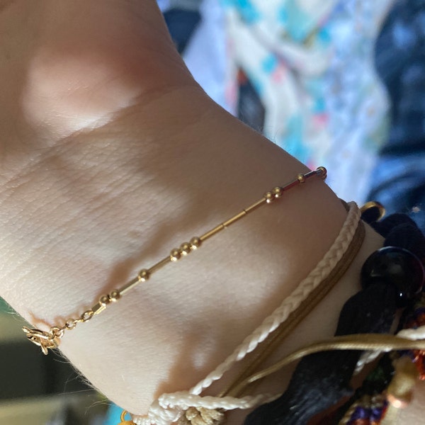 CUSTOM Morse Code Gold Fill Bracelet Also Available in Sterling Silver ...