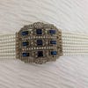 Peigne à Cheveux Art Déco Argenté Avec Strass Blanc - Style Années 1920 - Moderne