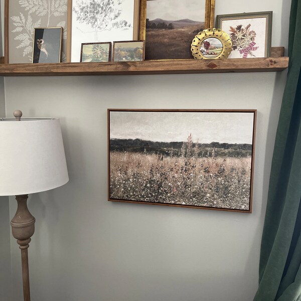 Landscape Wall Art Wildflower Field Oil Painting Large Wall Art Print ...