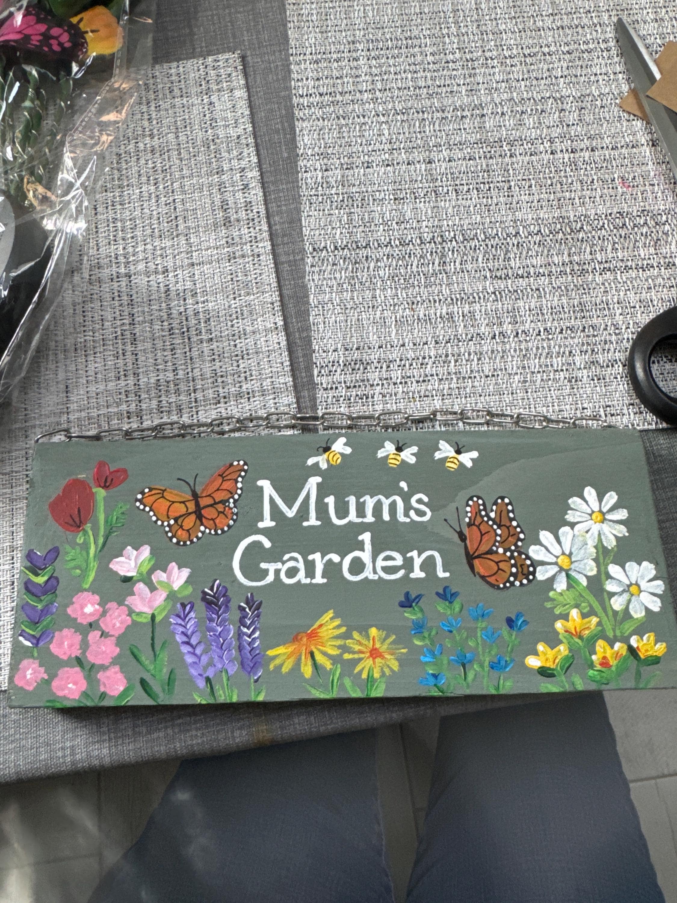 Personalised Wild Flowers Butterflies, Garden Plaque, Planter Sign, Allotment Sign,  Gardeners Gift, In Memory, Mum’s Garden, Plot Marker