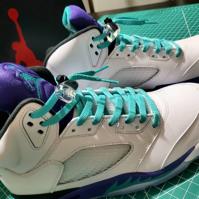 jordan 5 teal laces
