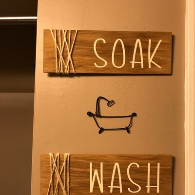 Handmade black Pictured Wire Bathroom, Bath Tub Wall/door Sign. Wire ...