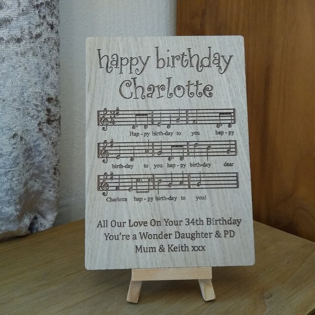 Biglietto D'Auguri In Legno Con Rosa 3D E Scritta "Happy Birthday" - Romantico E Originale Con Busta In Carta Kraft