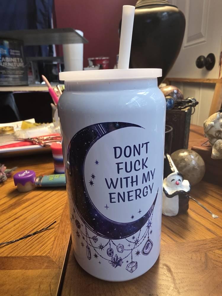 Witchy Gifts | Gift for Her | Travel Mug | Don't Fu*k with my Energy Moon Mug | Witch Mug | Personalized Gifts | Witchcraft