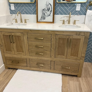 White Oak Double Bathroom Vanity