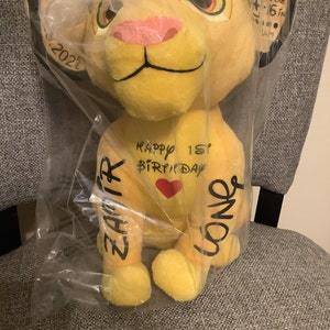 Personalized Disney Simba Plush, Birthday Gift, Birth Announcement ...
