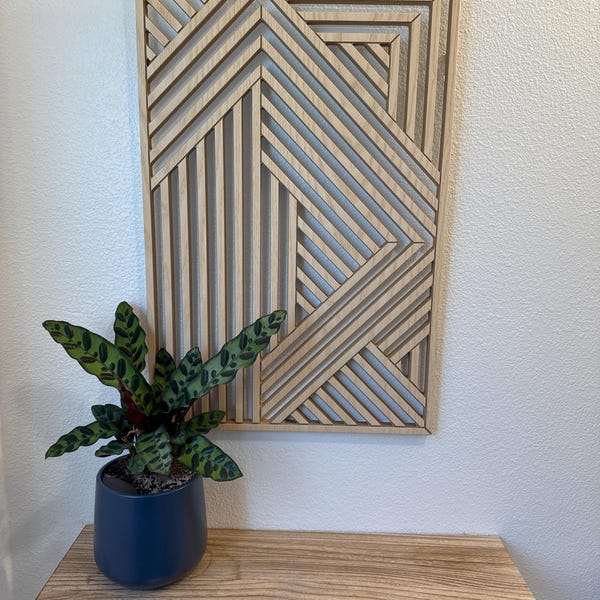 Geometric Wood Wall Art Modern Wood Wall Art Set Abstract Wooden Wall ...