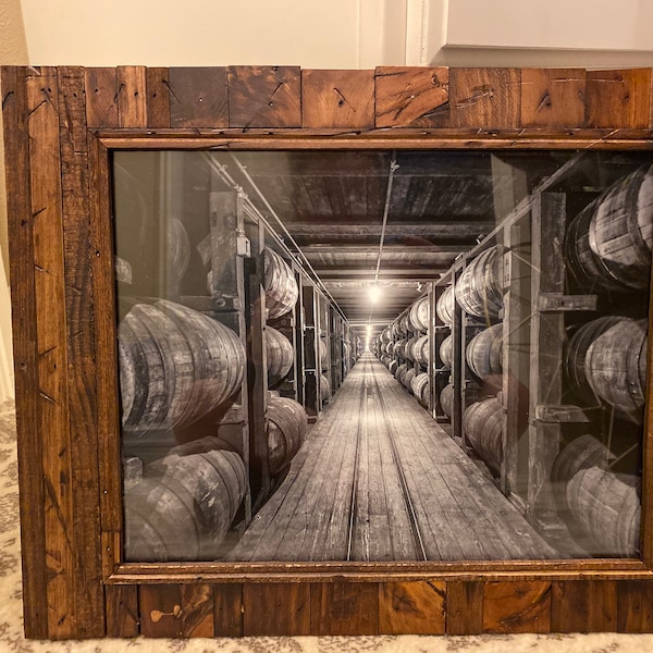 Old Bourbon Distillery Rickhouse Fine Art Print, Whiskey Barrel Wall ...