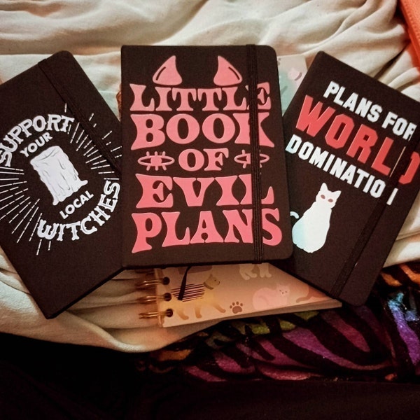 Evil Notebook Evil Plans Notebook Journal, Cute Witchy Spooky Vibes Notebook Gift for ...