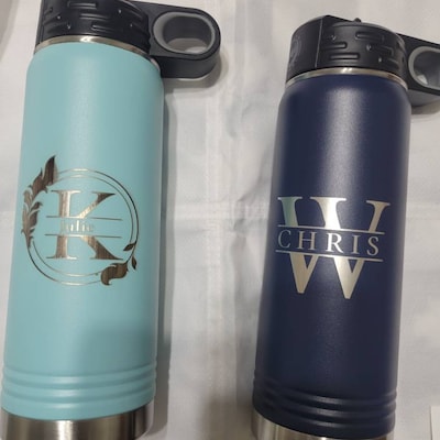 Personalized Laser Engraved Water Bottle With Custom Logo Name Text ...