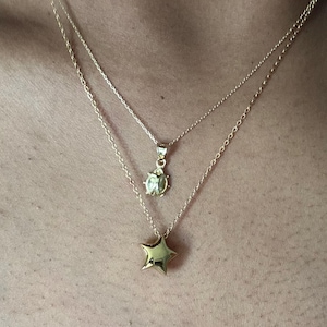 [韓国人気ジュエリー] nff star pendant necklace Mini Puffed Star Necklace Puffy Chunky Star Pendant Link