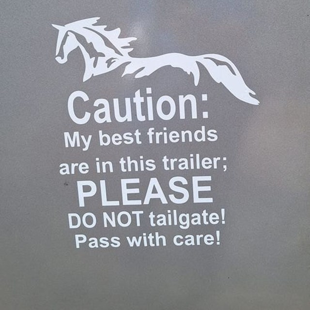 Adesivo Riflettente 'CAUTION HORSES IN TRANSIT' – Per Rimorchi, Trailer Cavalli E Camper