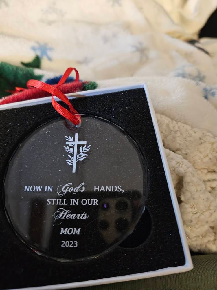 Custom Christmas Memorial GLASS Ornament, Personalized In Loving Memory Christmas Ornament, Personalized Gift