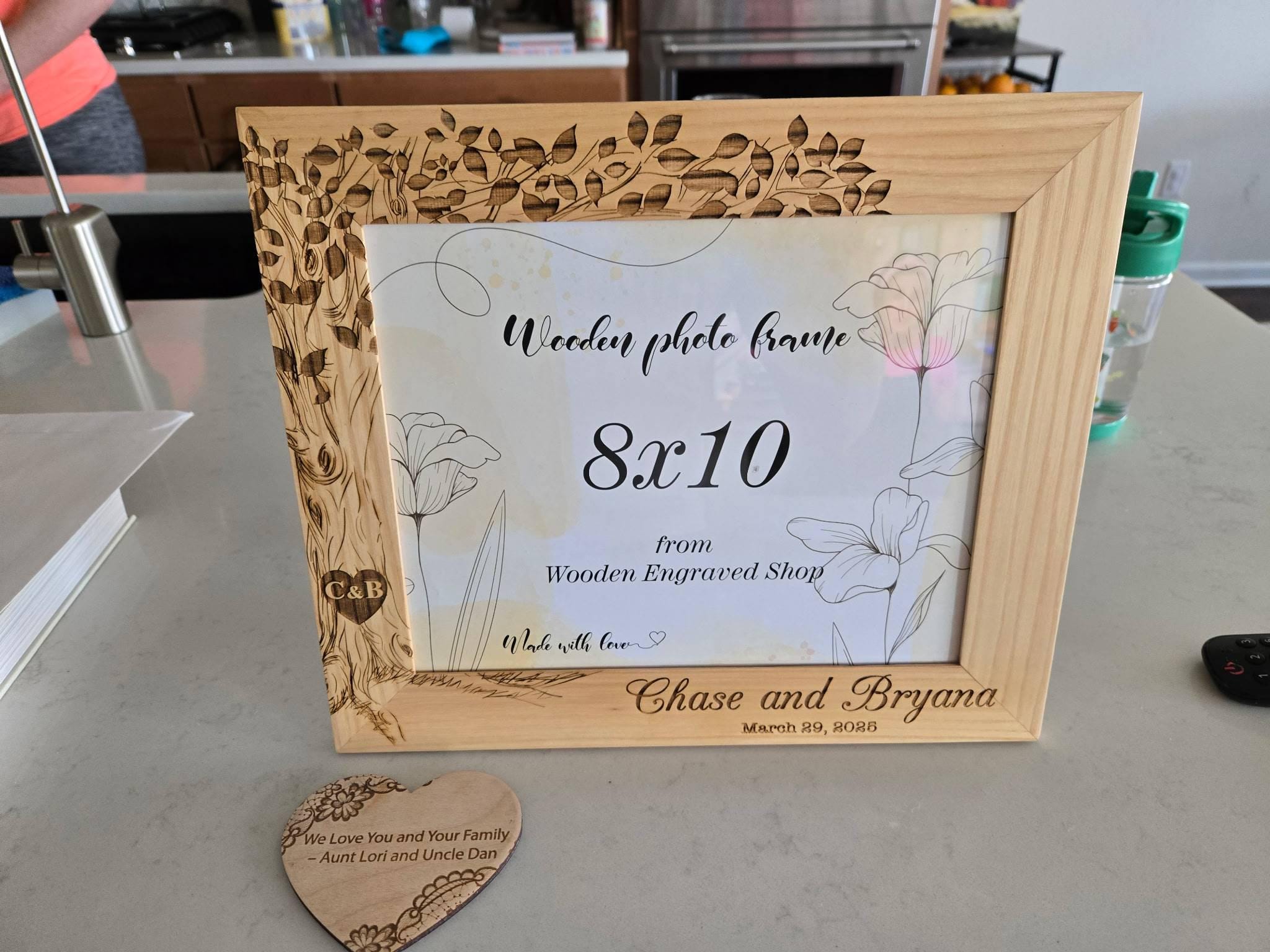 Personalized Wedding Gift, Wedding Picture Frame Wood, Custom Wedding Gift, Wedding gifts for couple, Engraved Wedding Photo Frame with Date