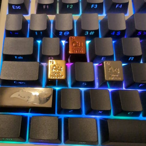 Periodic Table Element Keycap: Gold, Silver, Copper Artisan Key Cap - Etsy