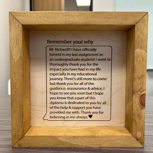 Engraved Text Message Sign, Framed Text Message Art