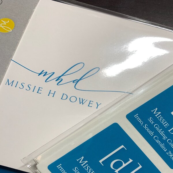 Personalized Stationery Set - EXQUISITE SCRIPT MONOGRAM - Monogrammed ...