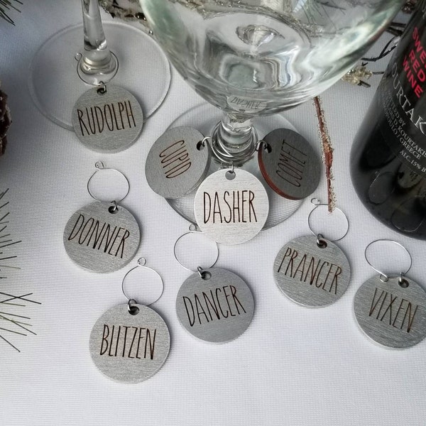 Holiday Wine Charm Set of 9 With Card - SVG - Laser Cut File - INSTANT ...