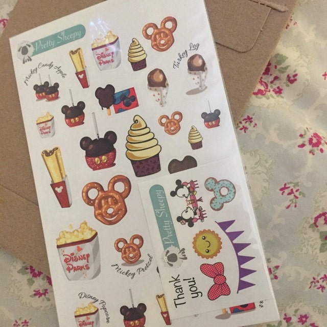 Magical Parks Snacks & Treats Stickers -   Disney planner, Disney  scrapbook pages, Planner stickers