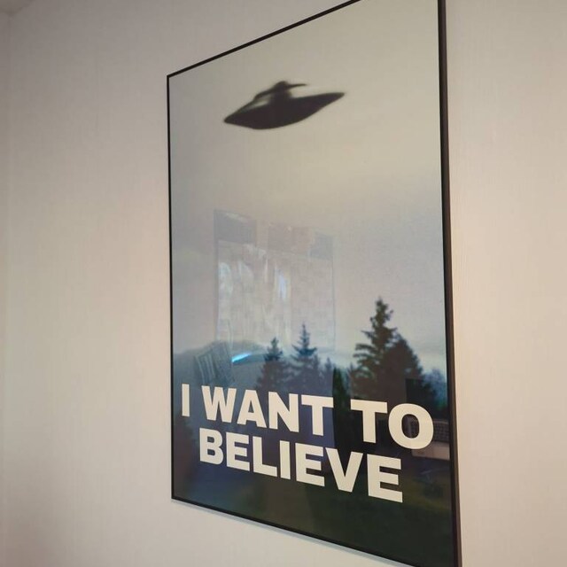 オリジナル「I Want to Believe」X-ファイルポスター、モルダーUFO