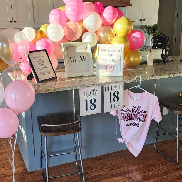 18th Birthday PRINTABLE Signs | 18th Birthday Party Decorations ...