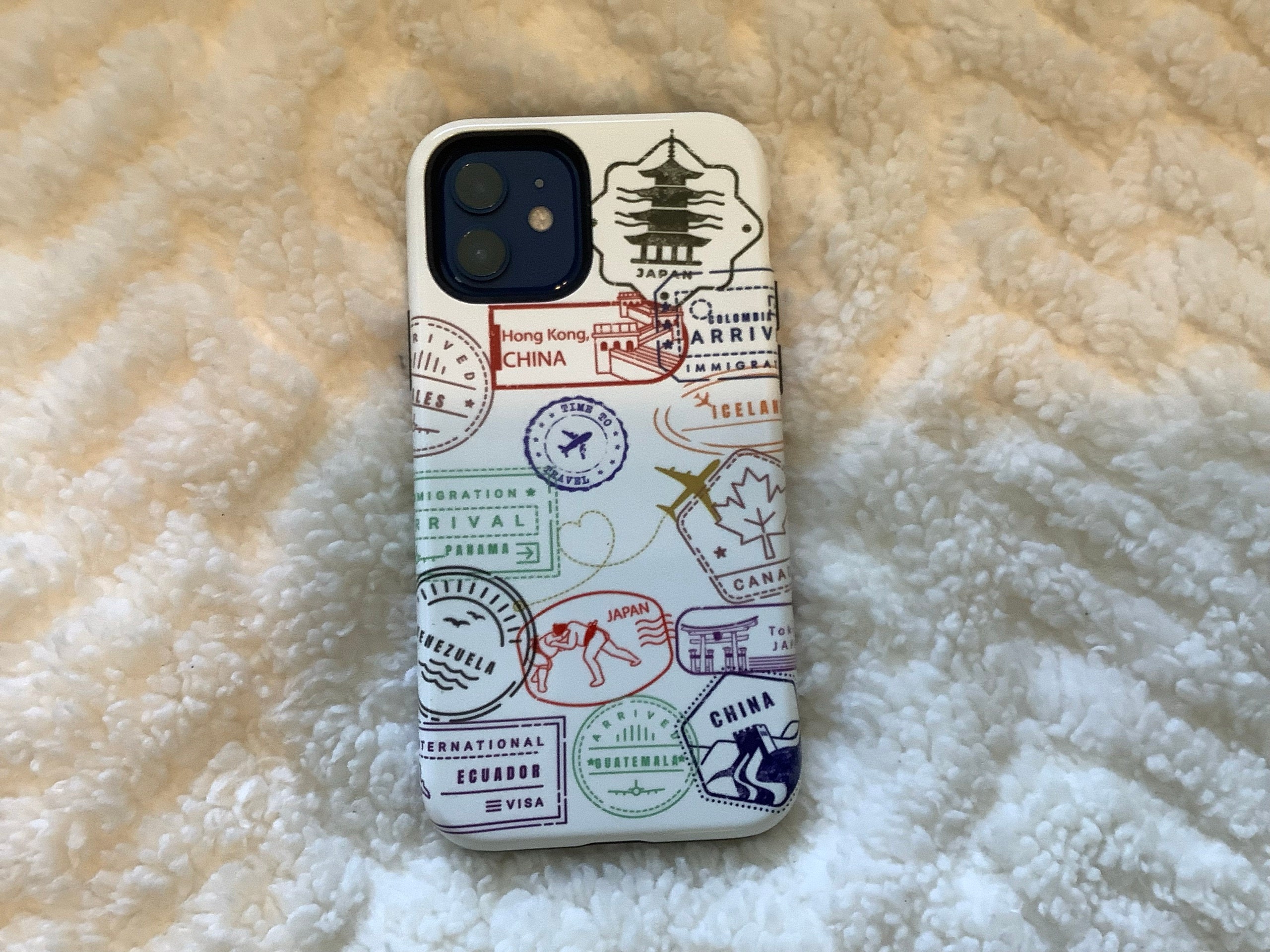 Create Your Own Travel Country Passport Stamp Travel Phone Case, For iPhone 13 15 14, Travel the World, Traveling Quote, Cute Thin Silicone,