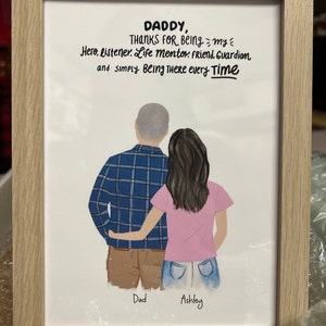Personalized Framed Wall Art Dad and Daughter, Father's Day Gift Idea ...